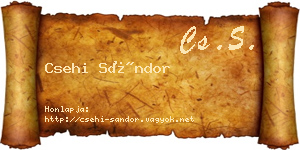 Csehi Sándor névjegykártya