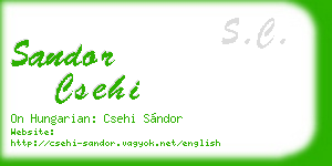 sandor csehi business card
